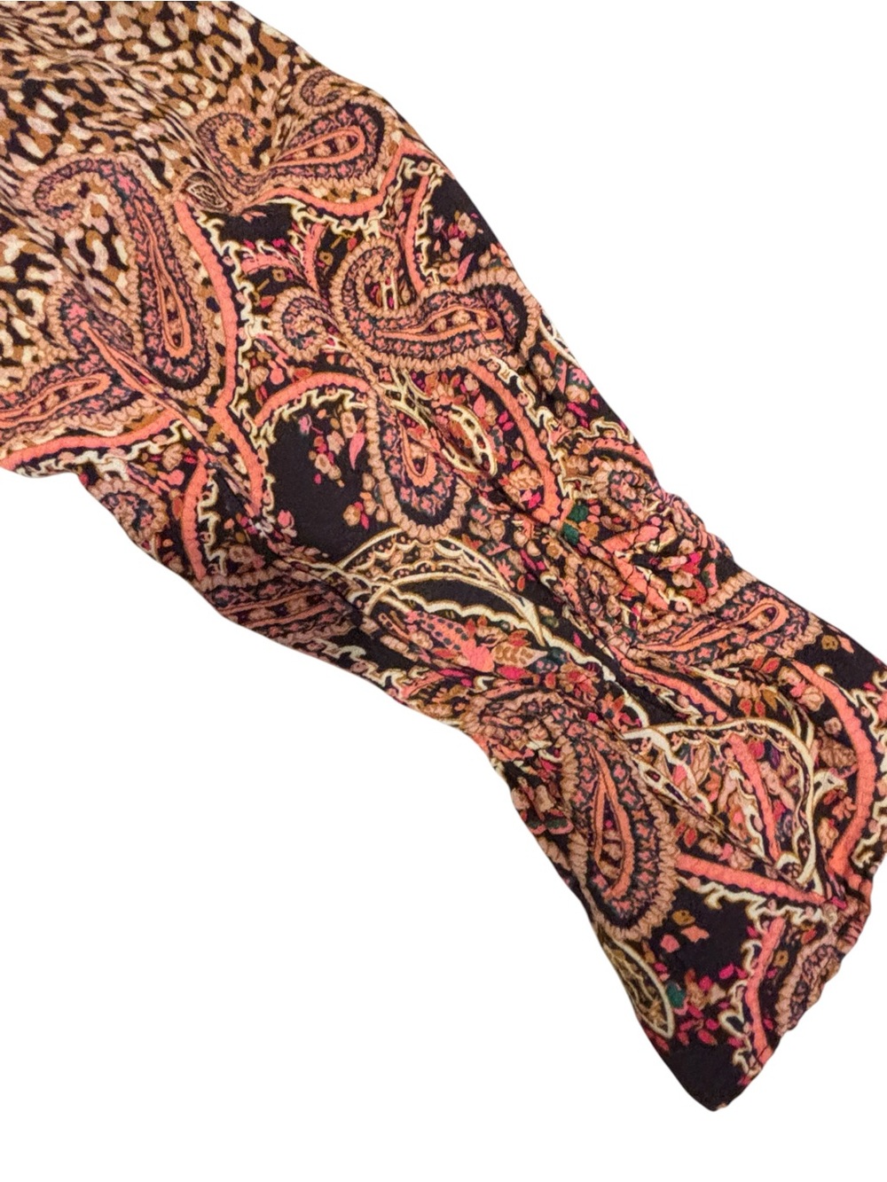 Maeve Brown and Pink Paisley & Leopard Smocked Peasant Dress - Picture 8 of 9